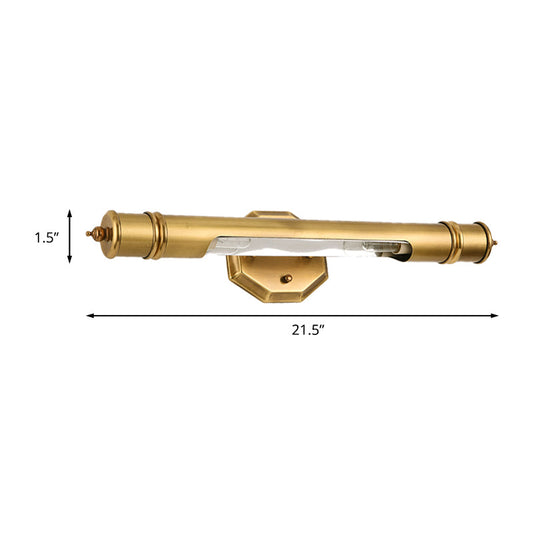 Frendorf | 18"/21.5" L Verlängerte Metall-Waschtischbeleuchtung Landhausstil 2 Köpfe Badezimmer Wandmontierte Leuchte in Gold