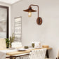 Frendorf | Schwarz/Weiß Flare Wandlampe Vintage Rustik Eisen 1 Glühbirne Wohnzimmer Wandlicht mit Winkelarm