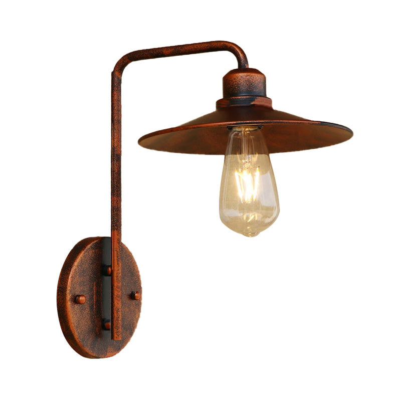 Frendorf | Schwarz/Weiß Flare Wandlampe Vintage Rustik Eisen 1 Glühbirne Wohnzimmer Wandlicht mit Winkelarm