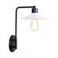 Frendorf | Schwarz/Weiß Flare Wandlampe Vintage Rustik Eisen 1 Glühbirne Wohnzimmer Wandlicht mit Winkelarm
