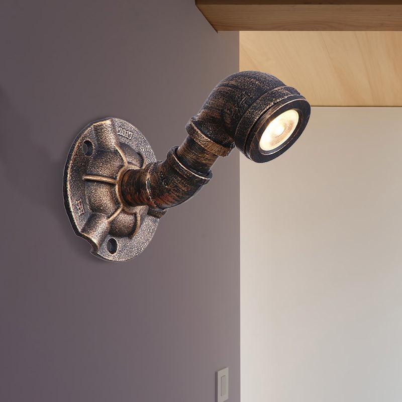 Frendorf | 1 Kopf Wasserleitung Wandlicht Wandleuchte Vintage Industrie Bronze Metallische Wandlampe für Flur