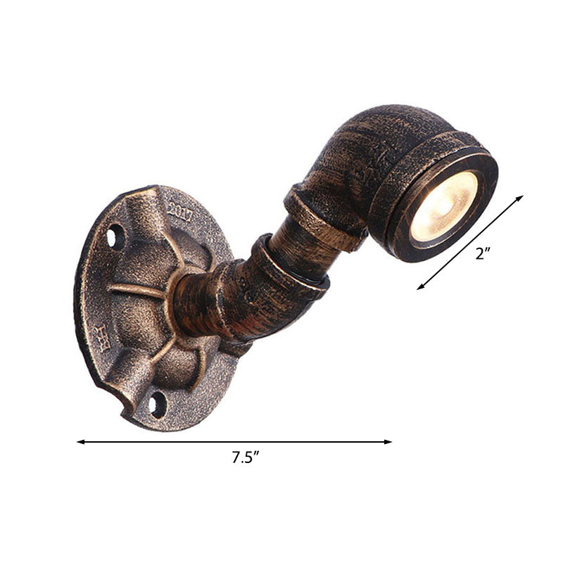 Frendorf | 1 Kopf Wasserleitung Wandlicht Wandleuchte Vintage Industrie Bronze Metallische Wandlampe für Flur