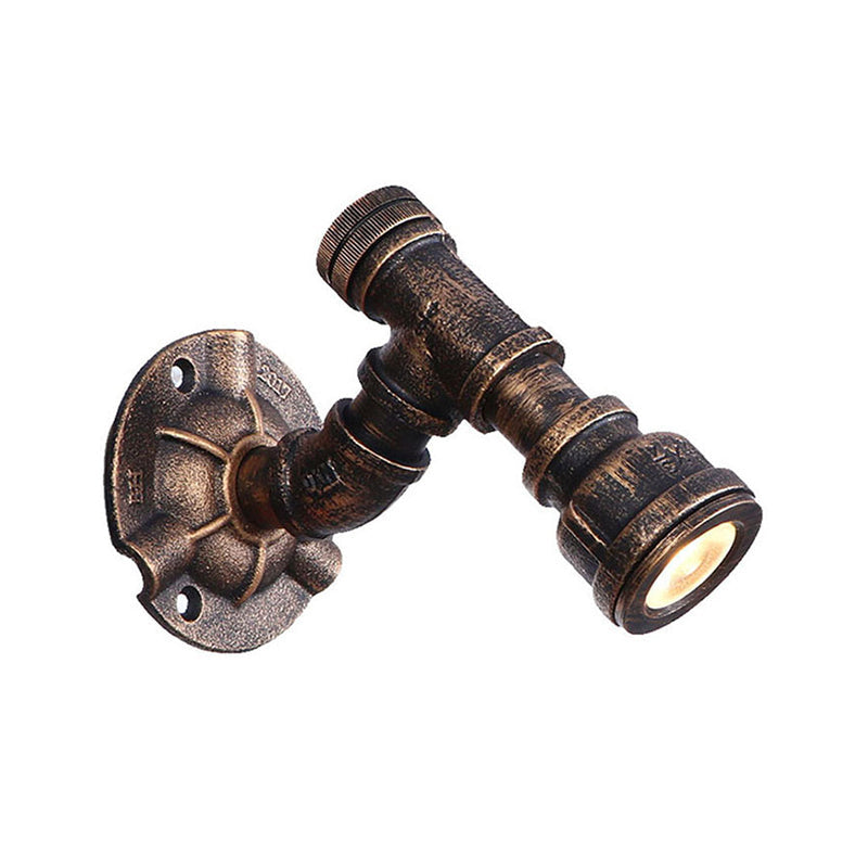 Frendorf | 1 Kopf Wasserleitung Wandlicht Wandleuchte Vintage Industrie Bronze Metallische Wandlampe für Flur