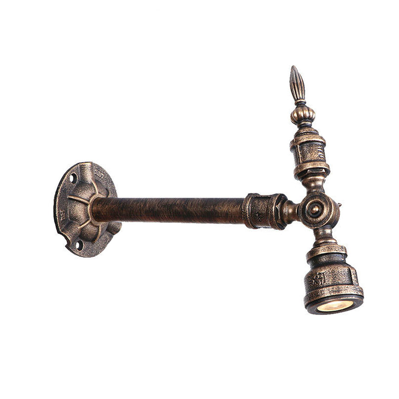 Frendorf | 1 Kopf Wasserleitung Wandlicht Wandleuchte Vintage Industrie Bronze Metallische Wandlampe für Flur