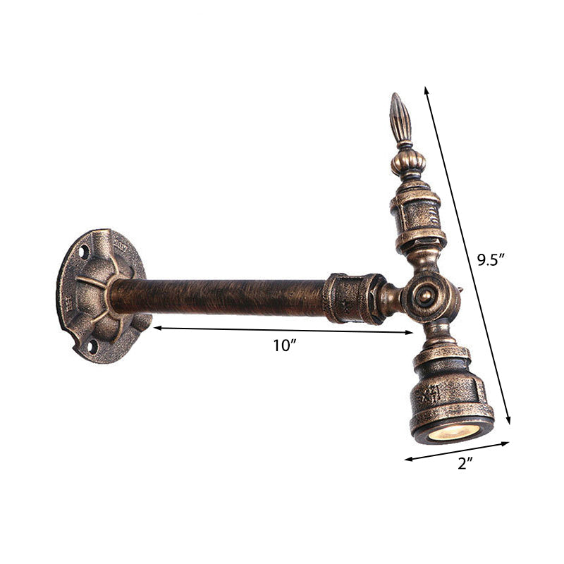 Frendorf | 1 Kopf Wasserleitung Wandlicht Wandleuchte Vintage Industrie Bronze Metallische Wandlampe für Flur