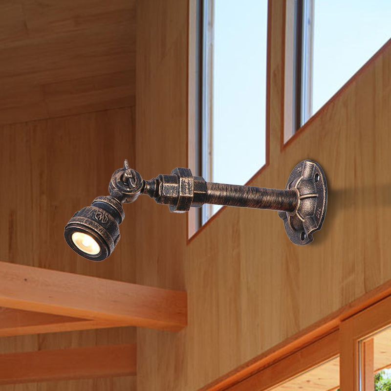 Frendorf | 1 Kopf Wasserleitung Wandlicht Wandleuchte Vintage Industrie Bronze Metallische Wandlampe für Flur
