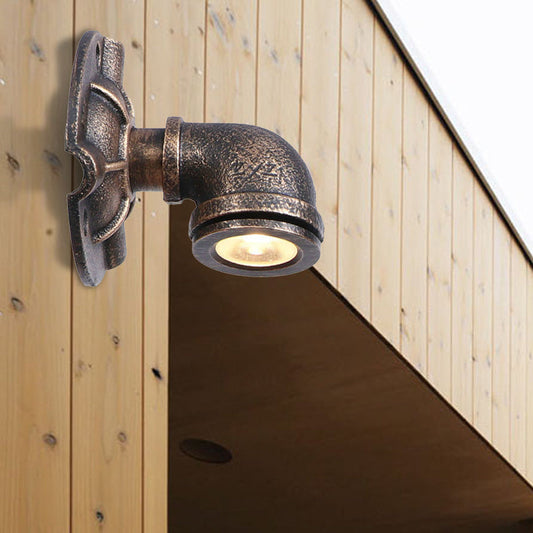 Frendorf | 1 Kopf Wasserleitung Wandlicht Wandleuchte Vintage Industrie Bronze Metallische Wandlampe für Flur