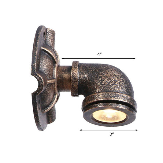 Frendorf | 1 Kopf Wasserleitung Wandlicht Wandleuchte Vintage Industrie Bronze Metallische Wandlampe für Flur