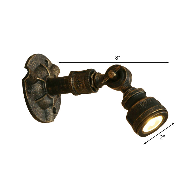 Frendorf | 1 Kopf Wasserleitung Wandlicht Wandleuchte Vintage Industrie Bronze Metallische Wandlampe für Flur