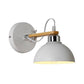 Frendorf | 1 Licht Schaalvormige Wandlamp Eenvoudige Stijl Witte Metallic en Houten Wandverlichting voor Slaapkamer