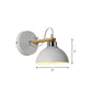 Frendorf | 1 Licht Schaalvormige Wandlamp Eenvoudige Stijl Witte Metallic en Houten Wandverlichting voor Slaapkamer