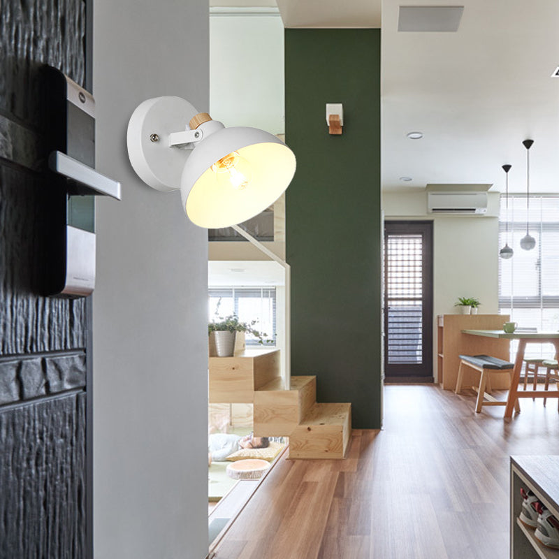 Frendorf | Minimalistische Dome Wall Lamp Fixture 1 Bulb Metallic Sconce Lighting Fixture in Wit voor Binnen