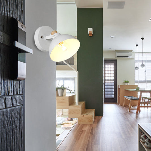 Frendorf | Minimalistische Dome Wall Lamp Fixture 1 Bulb Metallic Sconce Lighting Fixture in Wit voor Binnen