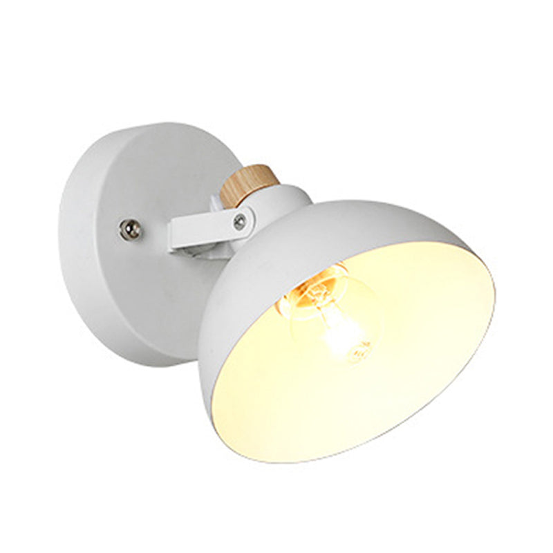 Frendorf | Minimalistische Dome Wall Lamp Fixture 1 Bulb Metallic Sconce Lighting Fixture in Wit voor Binnen