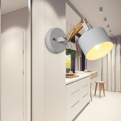 Frendorf | 1 bulb cilindrische wandlamp hedendaags witte metalen draaibare sconce lichtarmatuur voor gang