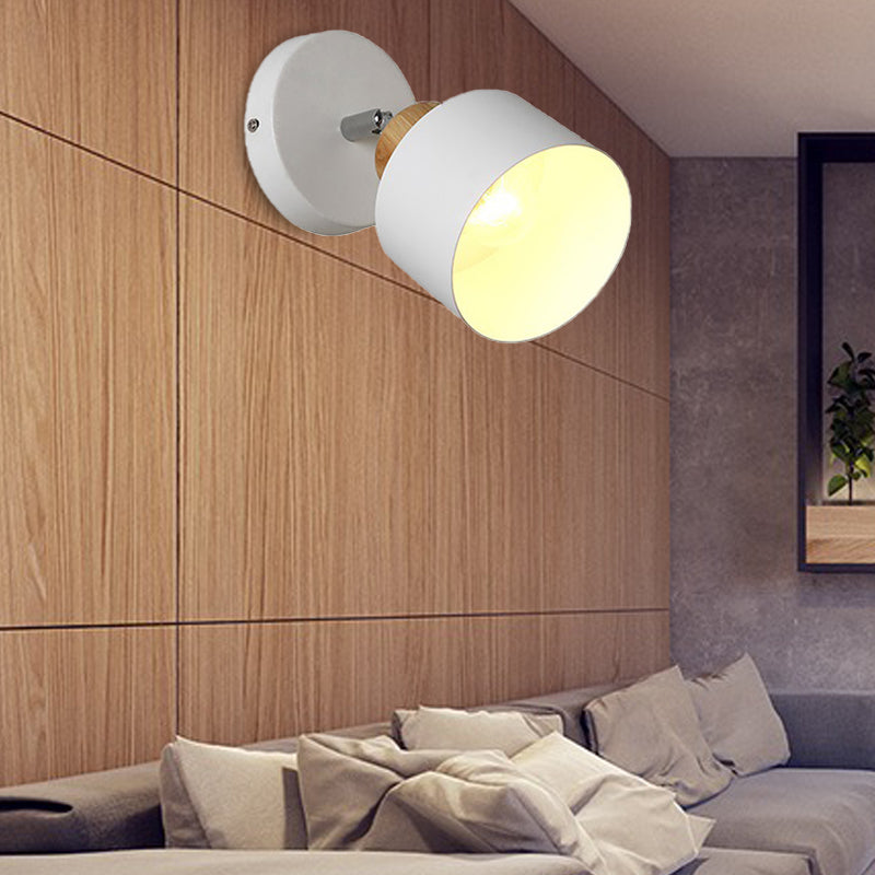 Frendorf | Draaibare Trommel Metalen Wandverlichting Retro 1 Licht Binnen Wand Sconces in Wit