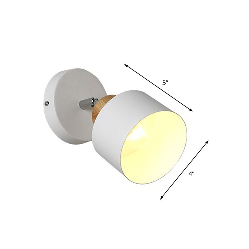 Frendorf | Draaibare Trommel Metalen Wandverlichting Retro 1 Licht Binnen Wand Sconces in Wit