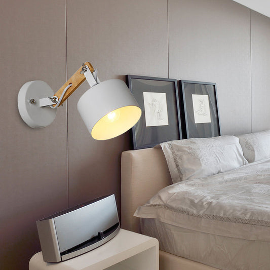 Frendorf | Draaibare Trommel Metalen Wandverlichting Retro 1 Licht Binnen Wand Sconces in Wit