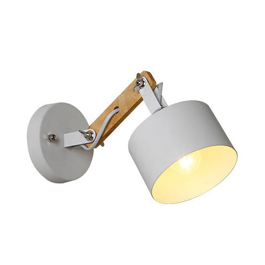 Frendorf | Draaibare Trommel Metalen Wandverlichting Retro 1 Licht Binnen Wand Sconces in Wit