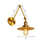 Frendorf | Vintage Stijlvolle Schotel Wandlamp 1 Licht Metaal Wandmontage Lamp met Slingerarm in Messing/Koper