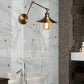Frendorf | Vintage Stijlvolle Schotel Wandlamp 1 Licht Metaal Wandmontage Lamp met Slingerarm in Messing/Koper