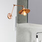 Frendorf | Vintage Stijlvolle Schotel Wandlamp 1 Licht Metaal Wandmontage Lamp met Slingerarm in Messing/Koper