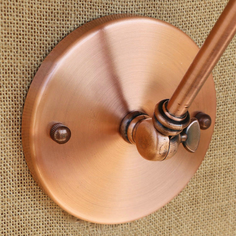 Frendorf | Vintage Stijlvolle Schotel Wandlamp 1 Licht Metaal Wandmontage Lamp met Slingerarm in Messing/Koper