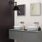 Frendorf | Schwarz/Messing-Finish Flared Sconce Lichtarmatur Industrie Metall 1 Glühbirne Schlafzimmer Wandlicht, 7"/8,5" Breite