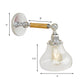 Frendorf | Wood One Light Wandleuchte Vintage Klar Glas Pear Beleuchtungseinrichtung für Wohnzimmer, 8"/4"/6" L Holzarm