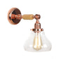 Frendorf | Perenvormige woonkamer wandlamp vintage heldere glas 1 licht roségouden wandlamp
