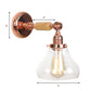 Frendorf | Perenvormige woonkamer wandlamp vintage heldere glas 1 licht roségouden wandlamp