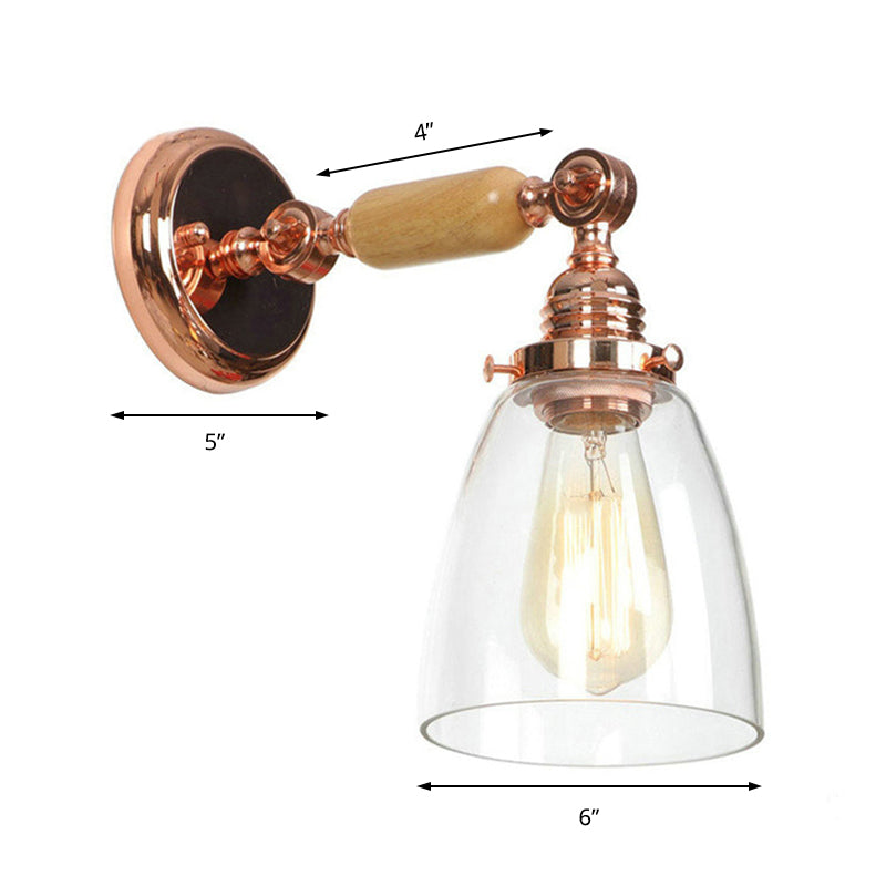 Frendorf | Ein Wandlicht mit einem konischen Schirm aus klarem Glas Industriedesign Wohnzimmer Wandleuchtenleuchte