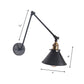 Frendorf | 1 Licht Verstelbare Wandlamp met Cone Shade Metaal Retro Binnen Wandlamp Licht in Zwart/Wit