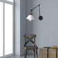 Frendorf | 1 Licht Verstelbare Wandlamp met Cone Shade Metaal Retro Binnen Wandlamp Licht in Zwart/Wit