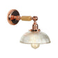 Frendorf | Eine Glühbirne gerippte Glas Wandleuchte Farmhaus Roségold gewölbte Schlafzimmer Wandlampe