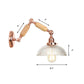Frendorf | 1 Licht Prismatic Glas Wandlamp Licht Vintage Roségoud Kom Schlafzimmer Beleuchtung Fixture mit ausziehbarem Arm