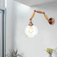 Frendorf | Globe Woonkamer Wandlamp Antique Helder Glas 1 Licht Roze Gouden Wandlamp met Uittrekbare Arm
