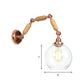 Frendorf | Globe Woonkamer Wandlamp Antique Helder Glas 1 Licht Roze Gouden Wandlamp met Uittrekbare Arm