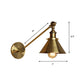 Frendorf | Messing/Bronze 1-Tülle Wandlampe Vintage Stil Metall konische Wandleuchte für Schlafzimmer Nachttisch