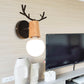 Frendorf | 1 Licht Bare Bulb Wandlamp Modern Stil Zwart/Wit Afwerking Metaal en Hout Wandverlichting met Hertenkant