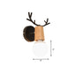 Frendorf | 1 Licht Bare Bulb Wandlamp Modern Stil Zwart/Wit Afwerking Metaal en Hout Wandverlichting met Hertenkant