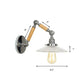 Frendorf | Eine Leuchten Wandlampe mit Schüsselschirm geriffeltes Glas Vintage Arbeitszimmer Wandleuchte mit 8"+8"/6"+6"/8"+4" ausziehbarem Holzarm