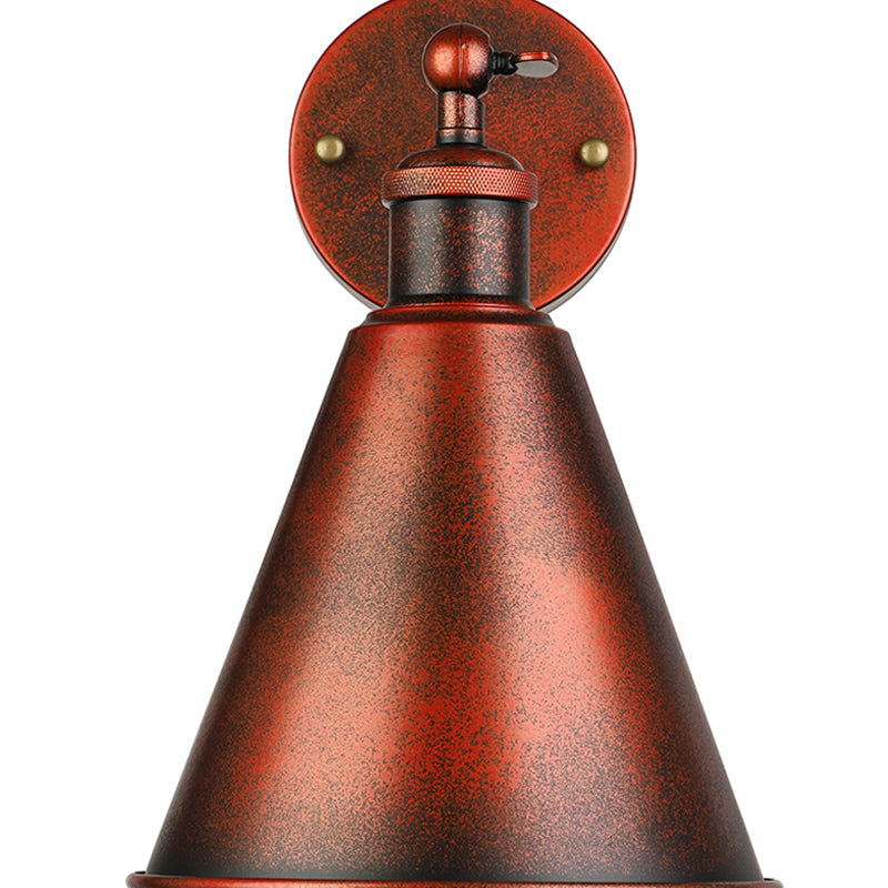 Schwarz/Rost 1 Kopf Wandlampe Landhausstil Schmiedeeisen konisch verstellbare Wandleuchte für den Außenbereich