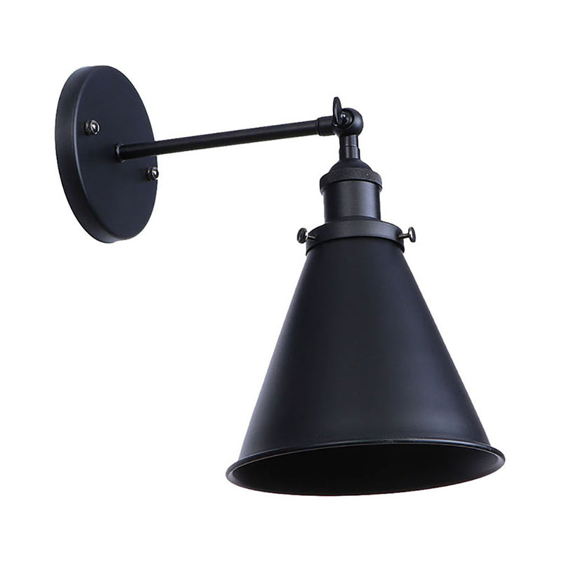 Schwarz/Rost 1 Kopf Wandlampe Landhausstil Schmiedeeisen konisch verstellbare Wandleuchte für den Außenbereich