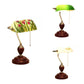 Traditioneller Stil Rollover Shade Banker Lampe 1 Licht Grün/Rot/Weiß Glas Banker Schreibtischlampe mit Zugkette für Schlafzimmer