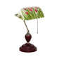Traditioneller Stil Rollover Shade Banker Lampe 1 Licht Grün/Rot/Weiß Glas Banker Schreibtischlampe mit Zugkette für Schlafzimmer