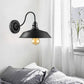 Frendorf | Metallische Scheunenlampe Wandlampe mit Flexarm Industrie 1 Glühbirne Schlafzimmer Wandbeleuchtung in Schwarz