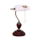 Traditioneller Stil Rollover Shade Banker Lampe 1 Licht Grün/Rot/Weiß Glas Banker Schreibtischlampe mit Zugkette für Schlafzimmer