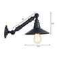 Frendorf | Metalen Conische Wandlamp met Verstelbarearm Retro Industrieel 1 Hoofds Corridor Wandlamp in Zwart