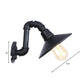 Frendorf | Landhuis Kegel Shade Wandlamp met Gebogen Pijp 1 Hoofd Metalen Wandlamp Verlichting in Zwarte Afwerking